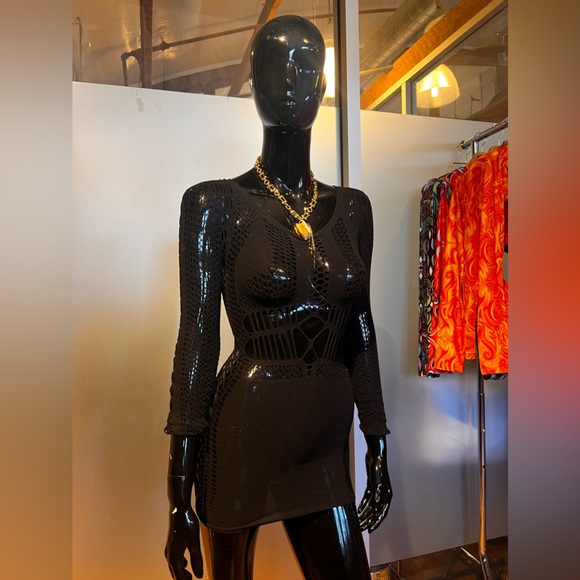 SIEMPRE Black Woven Mini Dress - Picture 4 of 4